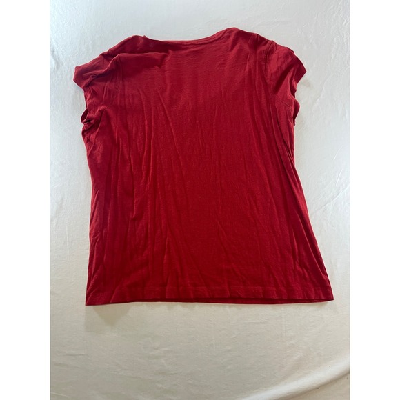 Eddie Bauer Red Beaded V Neck Short Sleeve T‎ Shirt Top Womens Plus Size 2XL - Picture 7 of 7
